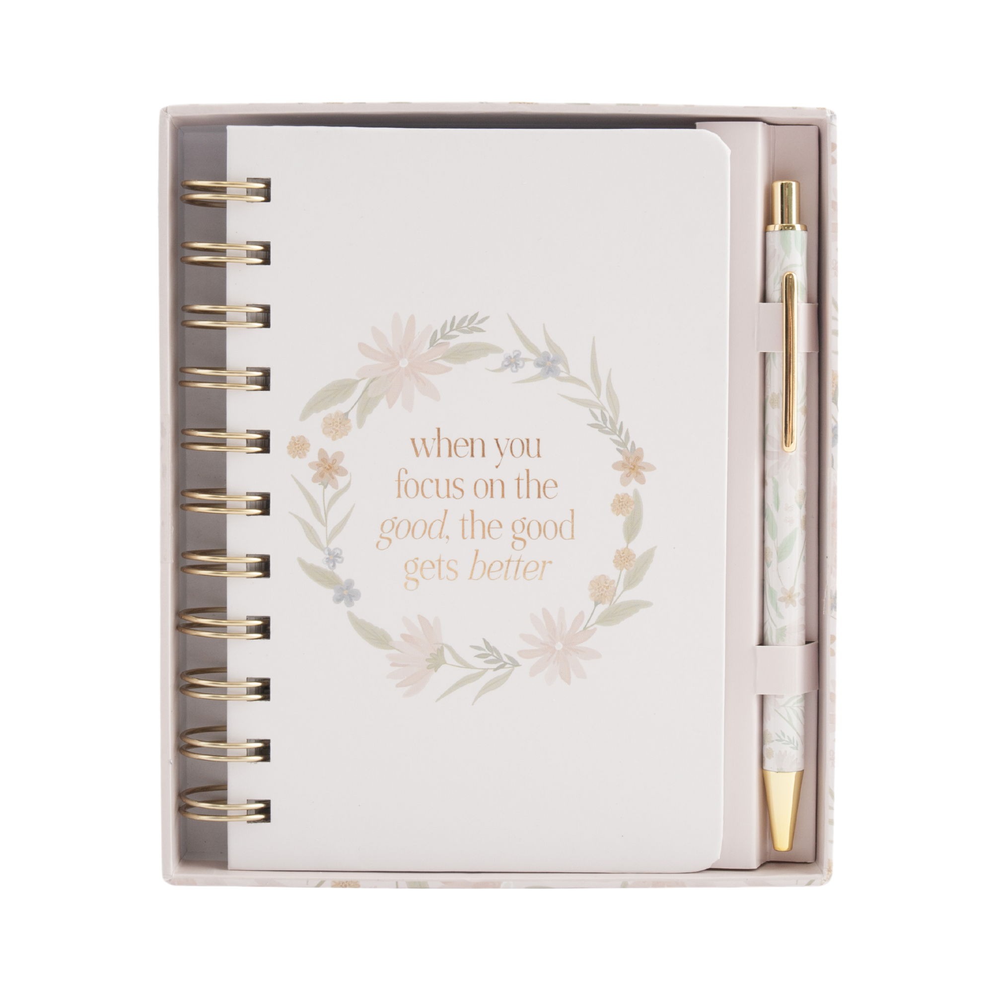 Mini Boxed Journal With Pen - Blushing Floral
